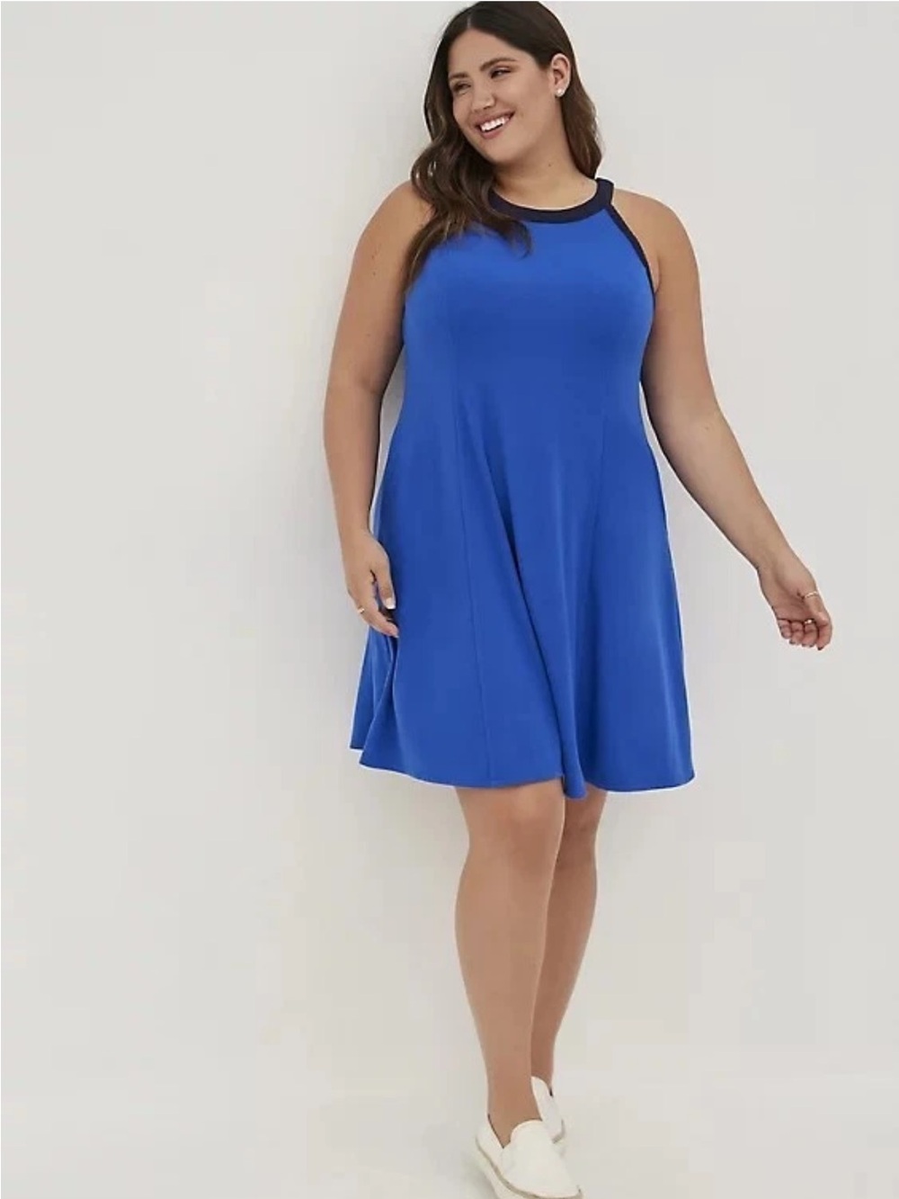 Torrid blue ribbed trapeze dress